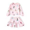 Disney Girls' 2-Piece Outfit Sweatshirt Top &amp; Pleated Skirt Set 2-9Y
