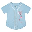 Disney Girls' Disney's Girls Stitch &amp; Angel Baseball Jersey Mesh Button Down Shirt