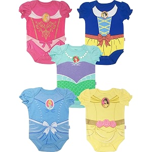 Disney Girls 5 Pack Bodysuits Princess Toy