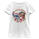 Disney Girls The Aristocats Circle Floral Marie Holiday Crew Neck T-Shirt -