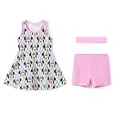 Disney Girls Athletic Dress, Tennis Golf Dress with Headband &amp; Shorts, 2-9Y
