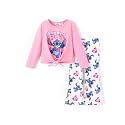 Disney Girls Outfits Long Sleeve Knot Front Shirt Flare Pants 2PC Clothes