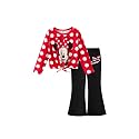 Disney Girls Outfits Long Sleeve Knot Front Shirt Flare Pants 2PC Clothes