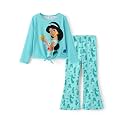 Disney Girls Outfits Long Sleeve Knot Front Shirt Flare Pants 2PC Clothes