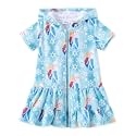 Disney Girls Swim Cover Up Terry Cloth Swimsuit Coverup Zip-Up Wrap Hooded