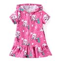 Disney Girls Swim Cover Up Terry Cloth Swimsuit Coverup Zip-Up Wrap Hooded