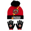 Disney Hat And Gloves Set | Lightning McQueen Boys Winter Set | Boys Winter Gloves And Hat Set | One Size Black