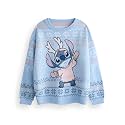 Disney Lilo &amp; Stitch Kids Christmas Jumper | Graphic Knitted Sweater for Children | Festive Holiday Long Sleeve Knitwear Top