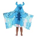 Disney Lilo and Stitch Kids Hooded Towel Costume Bath Wrap for Girls, Blue