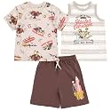 Disney Lion King Toy Story Mickey Mouse Cars T-Shirt Tank Top and French Terry Shorts 3 Piece Outfit Set Toddler to Big Kid