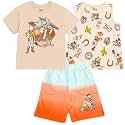 Disney Lion King Toy Story Mickey Mouse Cars T-Shirt Tank Top and French Terry Shorts 3 Piece Outfit Set Toddler to Big Kid