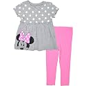 Disney Minnie Mouse T-Shirt and Leggings Outfit Set Infant to Big Kid Sizes (12 Months - 14-16)
