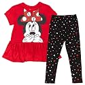 Disney Minnie Mouse T-Shirt and Leggings Outfit Set Infant to Big Kid Sizes (12 Months - 14-16)