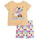 Disney Minnie Mouse Outfit for Girls, 2-Piece Short Set (Pale Pink, 2T)