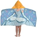 Disney Princess Cinderella Kids Hooded Towel Costume Bath Wrap, Blue