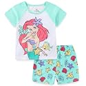 Disney Princess Frozen Minnie Mouse Girls Short Sleeve T-Shirt and French Terry Shorts Set for Toddlers to Big Kids