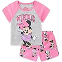 Disney Princess Frozen Minnie Mouse Girls Short Sleeve T-Shirt and French Terry Shorts Set for Toddlers to Big Kids