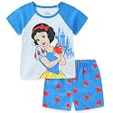 Disney Princess Frozen Minnie Mouse Girls Short Sleeve T-Shirt and French Terry Shorts Set for Toddlers to Big Kids