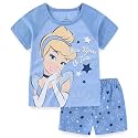 Disney Princess Frozen Minnie Mouse Girls Short Sleeve T-Shirt and French Terry Shorts Set for Toddlers to Big Kids