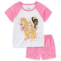 Disney Princess Frozen Minnie Mouse Girls Short Sleeve T-Shirt and French Terry Shorts Set for Toddlers to Big Kids
