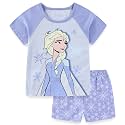 Disney Princess Frozen Minnie Mouse Girls Short Sleeve T-Shirt and French Terry Shorts Set for Toddlers to Big Kids