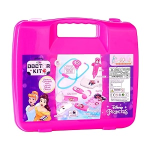 disney princess theme doctor set for girls with elsa belle amp cinderella - 9-piece medical kit with lights amp heartbeat sounds pretend play toy for kids ages 3 educational amp safe pink