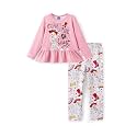 Disney Toddler Girls Clothes Long Sleeve Shirt Leggings 2pcs Outfits Set
