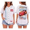 Disney Womens Baseball Jersey Lightweight Graphic Baseball Shirts for Women