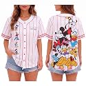 Disney Womens Baseball Jersey Lightweight Graphic Baseball Shirts for Women