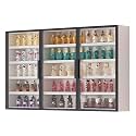 Display Cabinets, Multi-Tier Curio Storage Shelving with Glass Doors, Figures Dolls Model Wooden Display Case, Collectibles Organizers Rack, Home Playroom Showcase(White,90x