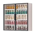 Display Cabinets, Multi-Tier Curio Storage Shelving with Glass Doors, Figures Dolls Model Wooden Display Case, Collectibles Organizers Rack, Home Playroom Showcase(White,80x