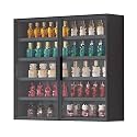 Display Cabinets, Multi-Tier Curio Storage Shelving with Glass Doors, Figures Dolls Model Wooden Display Case, Collectibles Organizers Rack, Home Playroom Showcase(Red,80x14