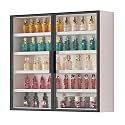 Display Cabinets, Multi-Tier Curio Storage Shelving with Glass Doors, Figures Dolls Model Wooden Display Case, Collectibles Organizers Rack, Home Playroom Showcase(White,60x