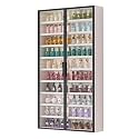 Display Cabinets, Multi-Tier Curio Storage Shelving with Glass Doors, Figures Dolls Model Wooden Display Case, Collectibles Organizers Rack, Home Playroom Showcase(White,60x