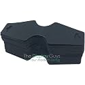 The Display Guys Pack of 100 pcs 1 7/8" X 4 3/4" inch (48mm x 123mm) Matte Black Fold Over Paper Necklace Earrings Display Hanging Cards for Jewelry Accessory Display