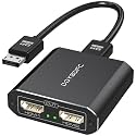 DisplayPort to Dual HDMI Adapter 1 in 2 Out, 4K60Hz Display Port DP 1.4 to 2 HDMI Splitter for PC Graphics Card Monitor Support Windows Extended Mode, [MacOS Only Mirror Mode], No DP Cables