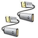 WARRKY DisplayPort to HDMI Adapter 2-Pack (4K, UHD) - 24K Gold-Plated, Slim Aluminum Shell for Lenovo, DELL, HP, ThinkPad, GPU, AMD, NVIDIA &amp; More
