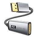 WARRKY DisplayPort to HDMI Adapter (4K, UHD), 24K Gold-Plated, Slim Aluminum Shell, Compatible for Lenovo, DELL, HP, ThinkPad, GPU, AMD, NVIDIA