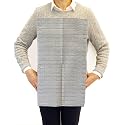 Disposable Adult Bibs for Eating (Blue Ticking, 20 Count)