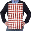 Disposable Bibs for Adults, Kids & Elderly Senior | Adhesive Tab Eating Napkins, Personal Use, Home Care, Business | Spill Absorbent, Stain Liquid Repellent | Red & White Diamond, 400 Count