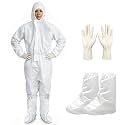 Disposable Hazmat Suit,with Hood & Boot Covers
