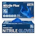 Supmedic Nitrile+ Disposable Gloves, 5 Mil Latex &amp; Powder-Free Glove 100 Ct
