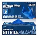 Supmedic Nitrile+ Disposable Gloves, 5 Mil Latex &amp; Powder-Free Glove 100 Ct