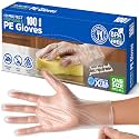 Disposable Plastic Gloves 100 Pack – Food Safe, BPA &amp; Latex-Free HDPE Clear gloves for Cooking, Food Prep, Kitchen Use, Serving &amp; Crafts – Clear, Single-Use, Comfortable Fit