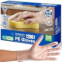 Disposable Plastic Gloves 1200 Pack – Food Safe, BPA & Latex-Free HDPE Clear gloves for Cooking, Food Prep, Kitchen Use, Serving & Crafts – Clear, Single-Use, Comfortable Fit