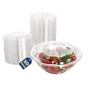 Disposable Plastic Salad Bowls with Airtight Lids Ideal for Meal Prep, Takeout, Catering, Parties, Picnics, and Food Storage, Stackable, Leak-Proof