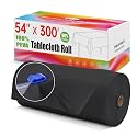 Disposable Table Cloth Plastic, 54In x 300Ft Black Plastic Tablecloth Roll