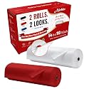 Disposable Tablecloth, 2 Rolls Plastic Table Cover Roll PEVA Table Cloth