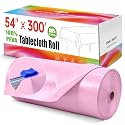 Disposable Tablecloth Roll,54x 300Ft Plastic Table Cloth with Slide Cutter