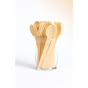 disposable wooden spoons pack of 1 100 pcs 140 mm  natural wooden single-use cutlery for birthday party wedding catering picnic camping restaurant amp home dining